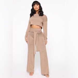Net Nights Pant Set - Taupe